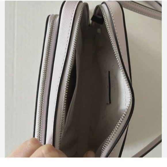 New Kate Spade Staci Dual Zip Around Crossbody Saffiano Leather Lilac Moonlight - Picture 5 of 6